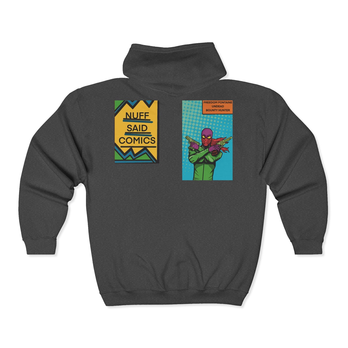 Freedom Fontaine  undead hoodie  — Retro Pop Art "Nuff Said Comics" Graphic