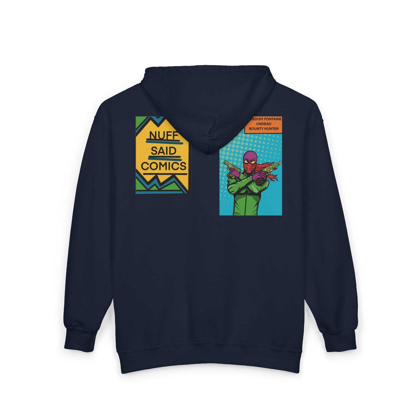 Freedom Fontaine  undead hoodie  — Retro Pop Art "Nuff Said Comics" Graphic