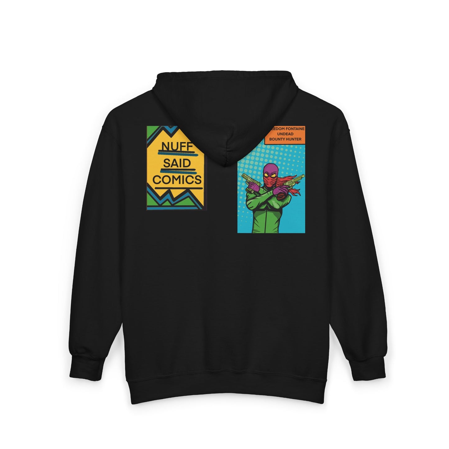 Freedom Fontaine  undead hoodie  — Retro Pop Art "Nuff Said Comics" Graphic