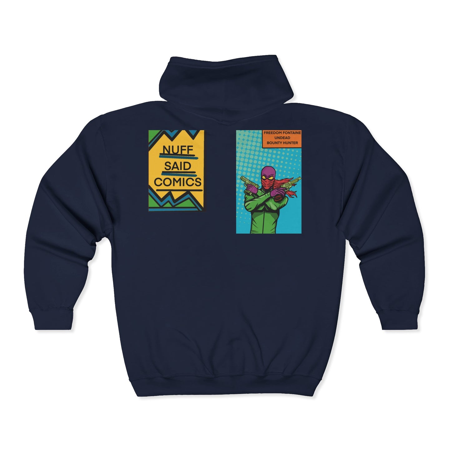 Freedom Fontaine  undead hoodie  — Retro Pop Art "Nuff Said Comics" Graphic