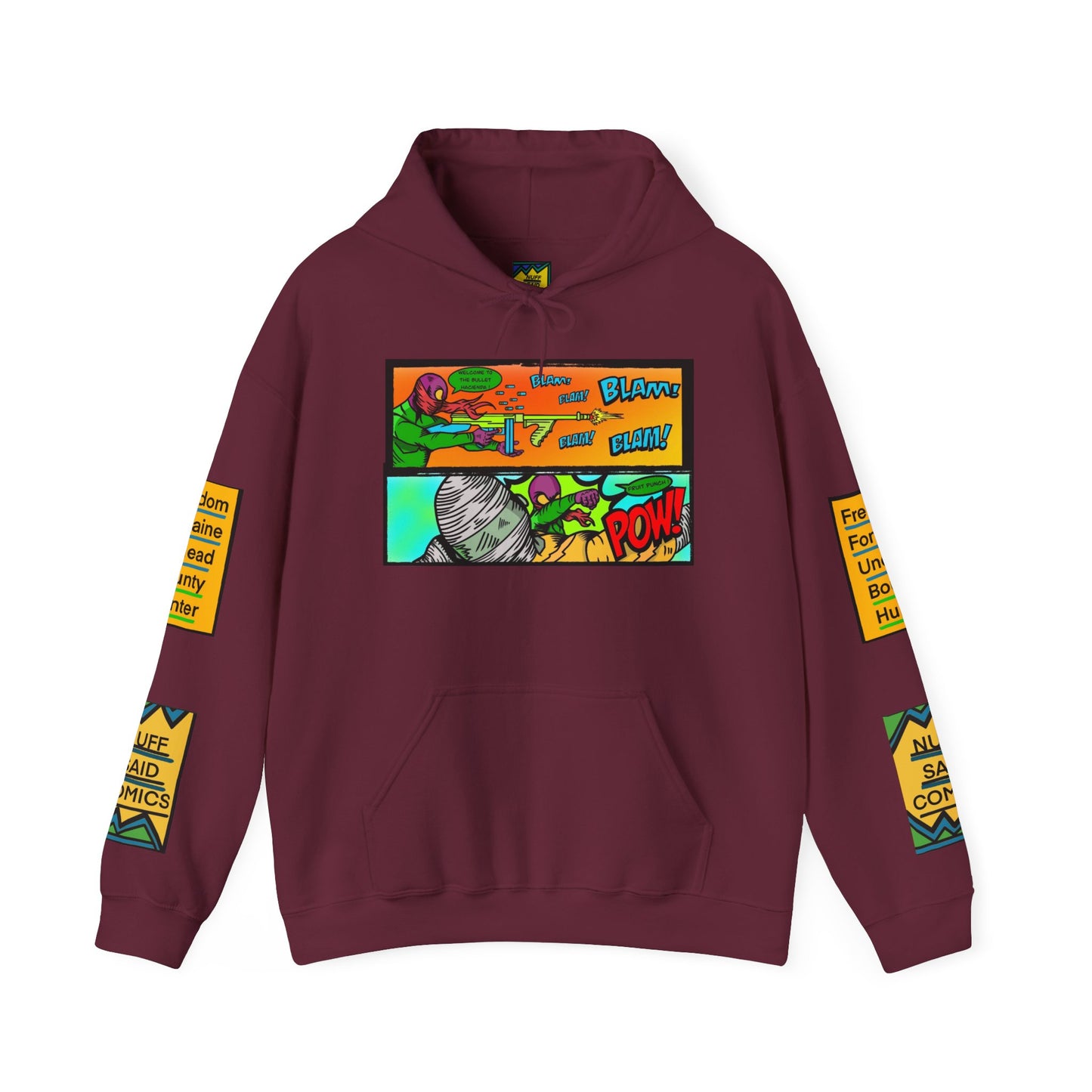 Comic Panel Hoodie — Retro Pop Art Superhero Sweatshirt