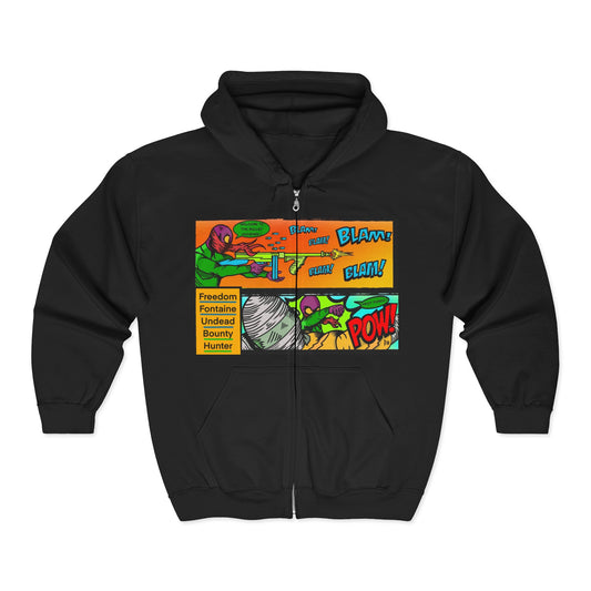 Freedom Fontaine  undead hoodie  — Retro Pop Art "Nuff Said Comics" Graphic