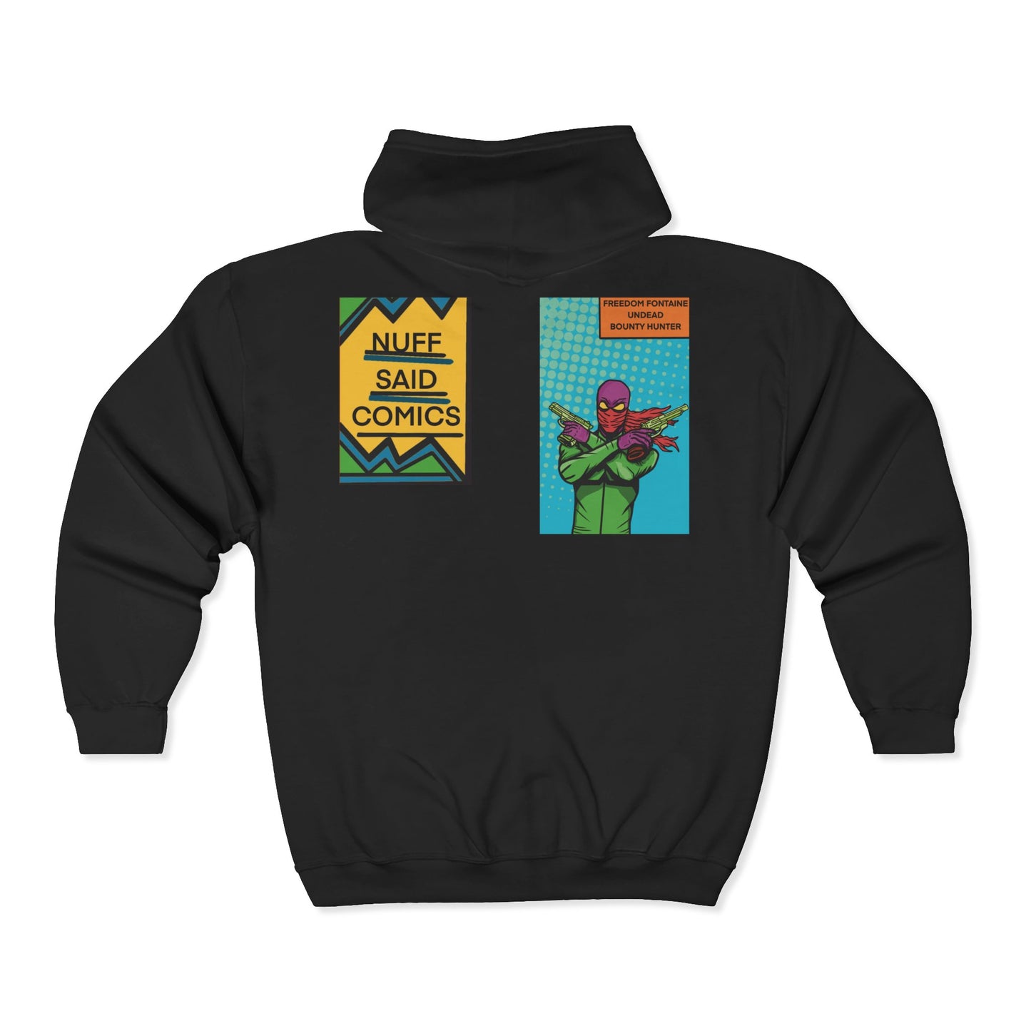 Freedom Fontaine  undead hoodie  — Retro Pop Art "Nuff Said Comics" Graphic